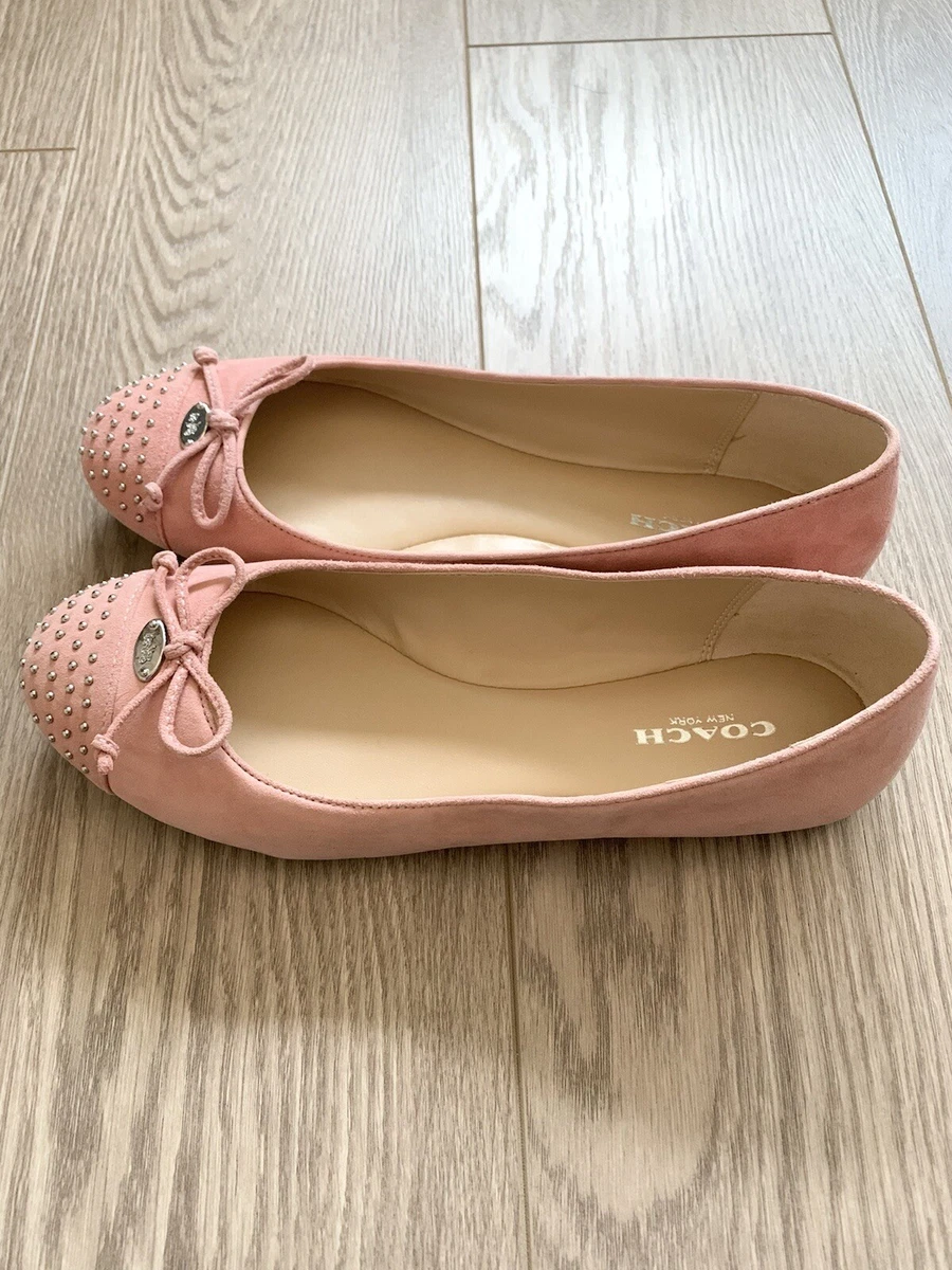 coach doreen pink suede ballet flats eBay
