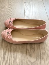 coach doreen pink suede ballet flats