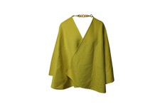 Ermanno Scervino Wide Sleeve Cape-coat In Yellow Wool Us4