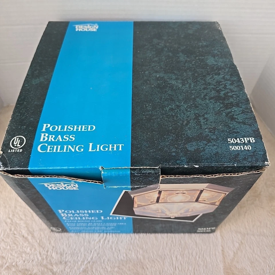 Потолочный светильник Design House из полированной латуни 5043 ПБ NIOB 6 1/2 дюйма в высоту на 10 дюймов в диаметре - Изображение 2 из 4