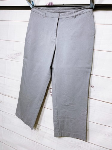 Express Stretch Womens Pants Size 11/12 Gray Flat Front Pockets - Picture 3 of 9