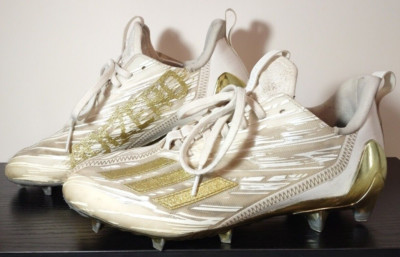 Adidas Adizero 12.0 Mismatch Football Cleats Size 8 GOLD and WHITE ? Adidas Adizero 12.0 Mismatch Football Cleats White Gold  main image 3
