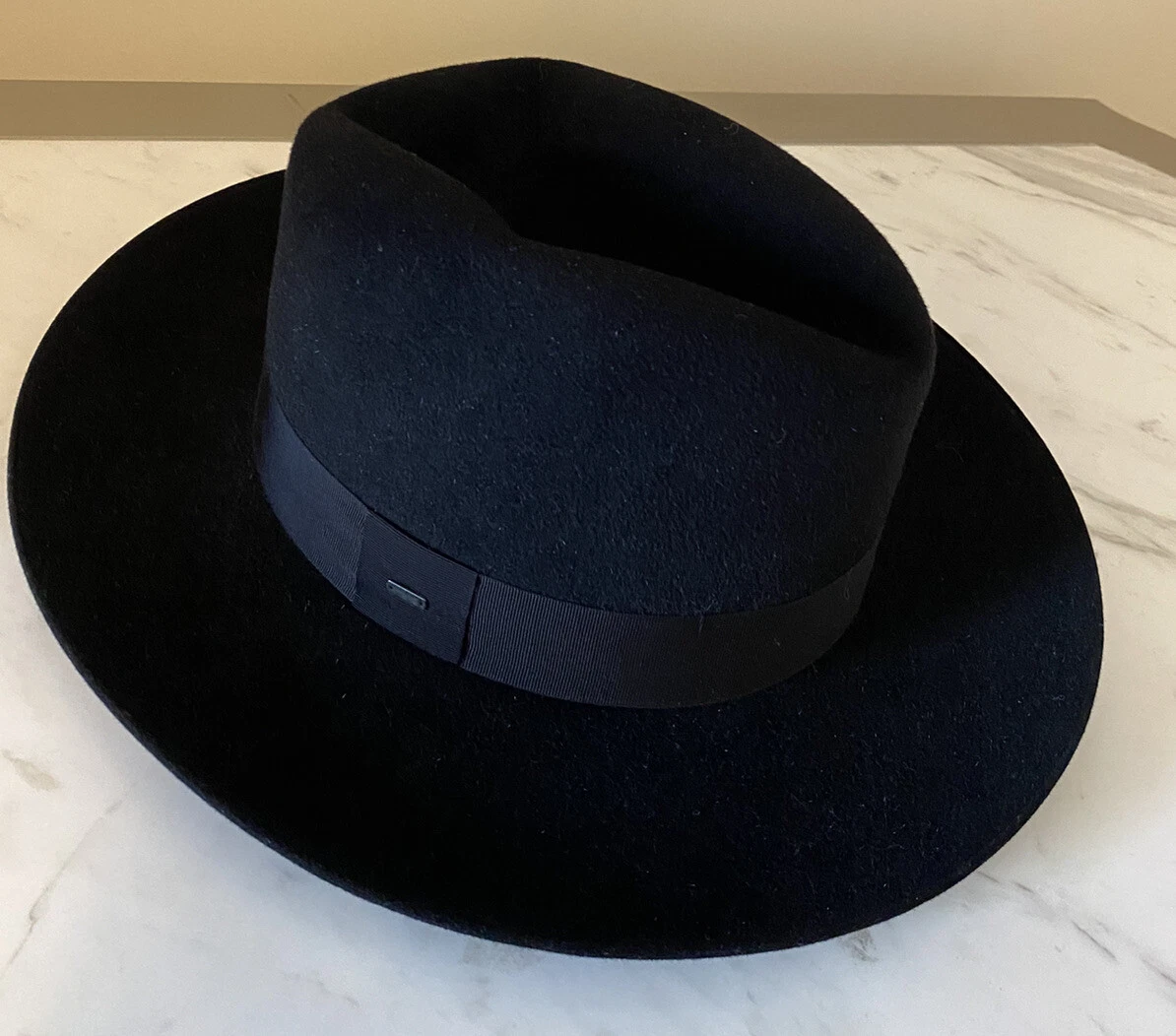 Saint Laurent Black Large Straw Hat for Men