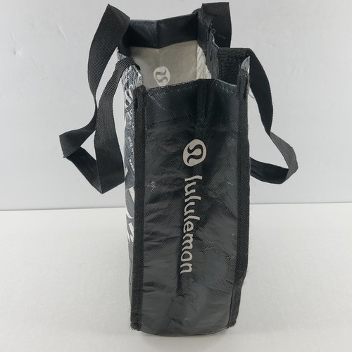 Lululemon Rare Black DO Yoga Reusable Small Tote Bag Read Black Shopping Sack - Picture 4 of 18