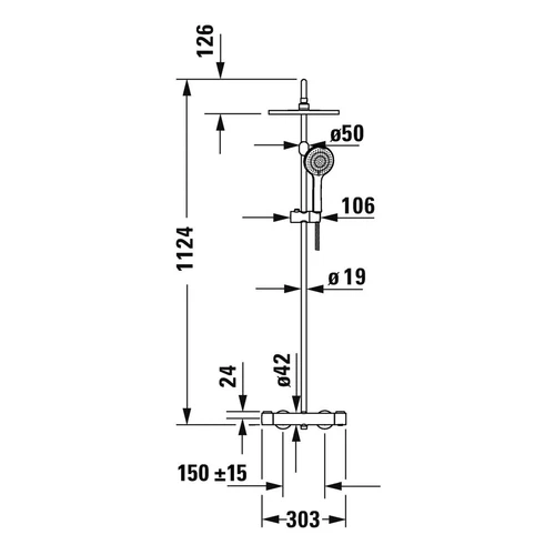 Duravit Shower System Duschsystem mit MinusFlow Gold poliert TH4282008034 - Bild 3 von 3