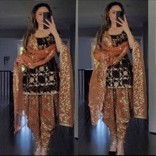 SALWAR KAMEEZ PAKISTANI INDIAN WEDDING PARTY WEAR DRESS BOLLYWOOD SUIT SHARARA