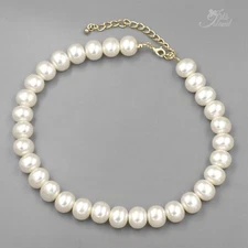 Women Creamy White Pearl Beaded Choker Necklace Fashion Jewelry 20265