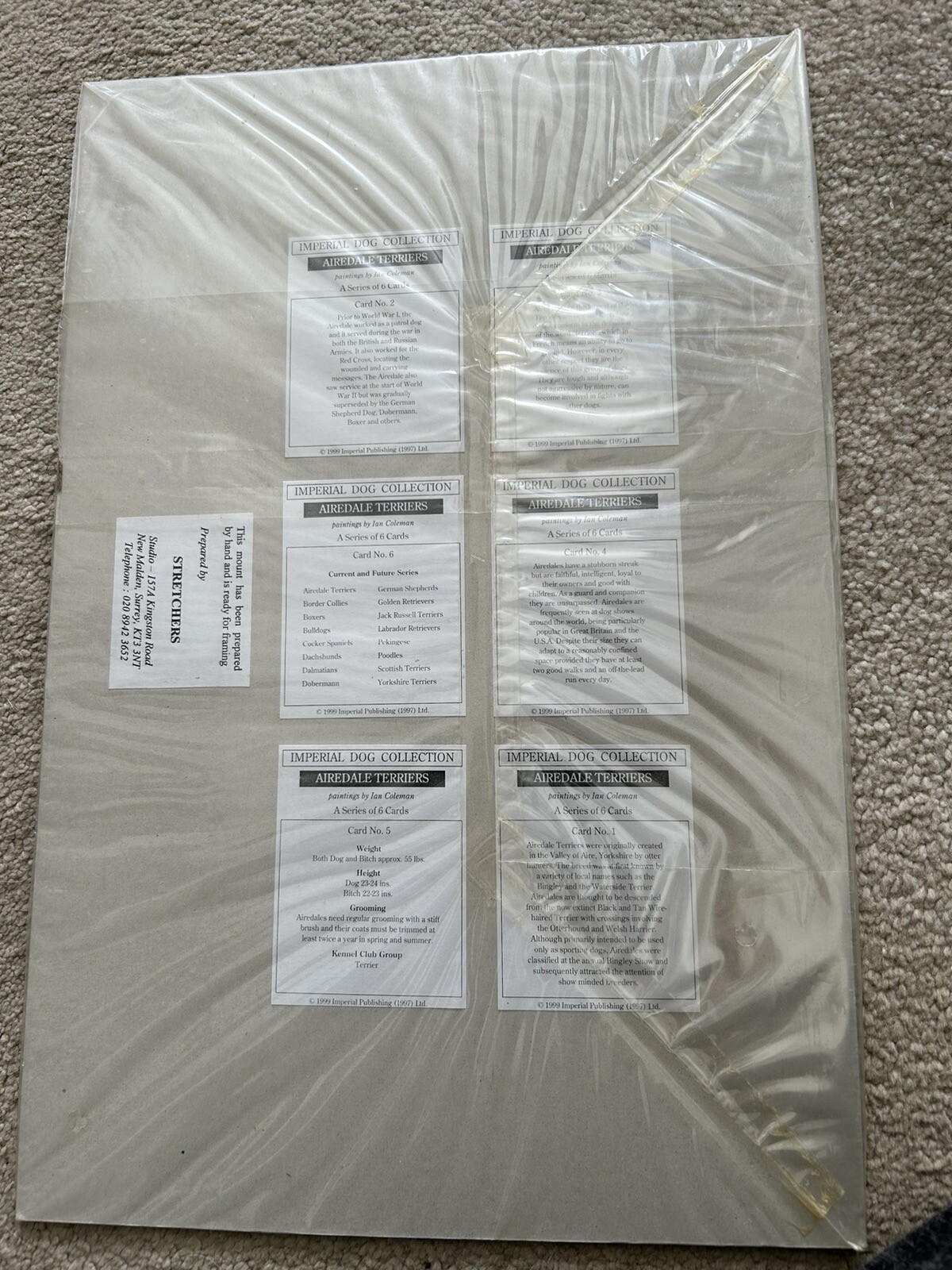 Imperial Dog Collection Of Cards Airedale Terriers By Ian Coleman 1999 Set Of 6 - Picture 6 of 6