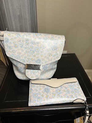 NWT Patricia Nash Floral Turquoise Bouquet Handbag With Wallet