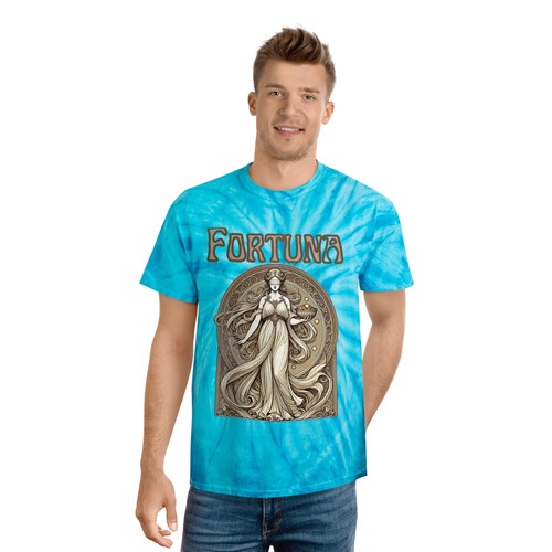 Fortuna Roman Goddess Graphic Tee - Green Tie-Dye Shirt for Men and Women - Picture 12 of 17