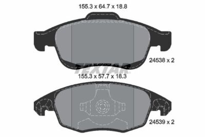 TEXTAR 2453801 TEXTAR Bremsbelagsatz, Scheibenbremse für CITROËN DS PEUGEOT