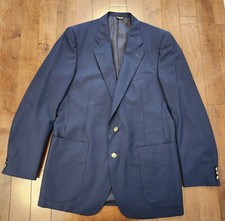 Daks London men's vintage navy blue blazer in virgin wool