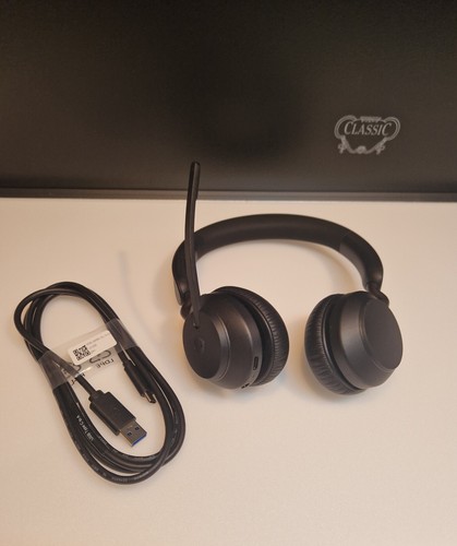 Casque Bluetooth stéréo sans fil Jabra Evolve2 65 MS avec câble de charge USB-C - Photo 2/2