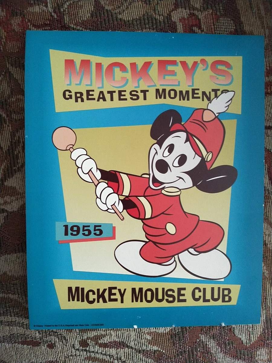 Unique Vintage MICKEY MOUSE Club Cardboard Picture UNDER GLASS