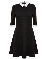 Alice + Olivia Textured Combo Shirt  Dress Black White Size 8 NWT