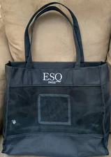 ESQ SWISS LOGO MESH TOTE BAG BLACK 15.25 X 13” X 5” CUTE ACCESSORY!!