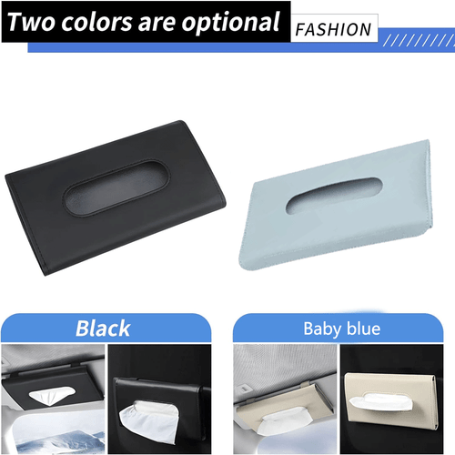 Universal Car PU Leather Sun Visor Tissue Box Holder Backseat Paper Towel Case - Picture 3 of 5