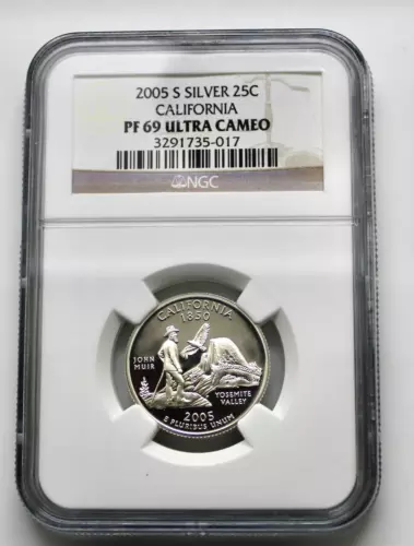 2005 S Silver California Quarter PF69 Ultra Cameo NGC
