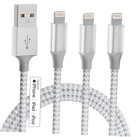 iPhone Charger 3pack 10FT Apple MFi Certified Long Lightning Cable Fast