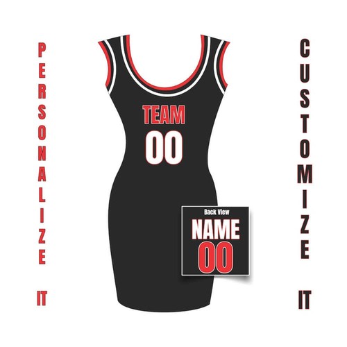 Custom Name Number Jersey Dress for Adults | Women’s Basketball Jersey Dress | L - Picture 18 of 112