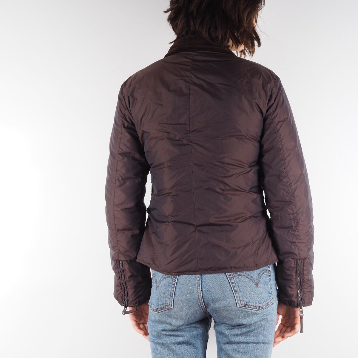 Armani Jeans Vintage Women's Quilt Brown Puffer Reversible Armani Jeans Vintage Women's Quilt Brown Puffer Reversible