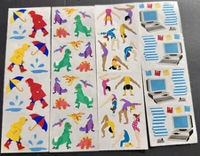 Mrs. Grossman's Lot 1990s Stickers  VTG Gymnastics Rainy Day Dinosaurs Computers