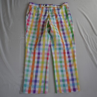 Shinesty 33x28 Big Gingham Check Easter Kentucky Derby Mens Dress Pants