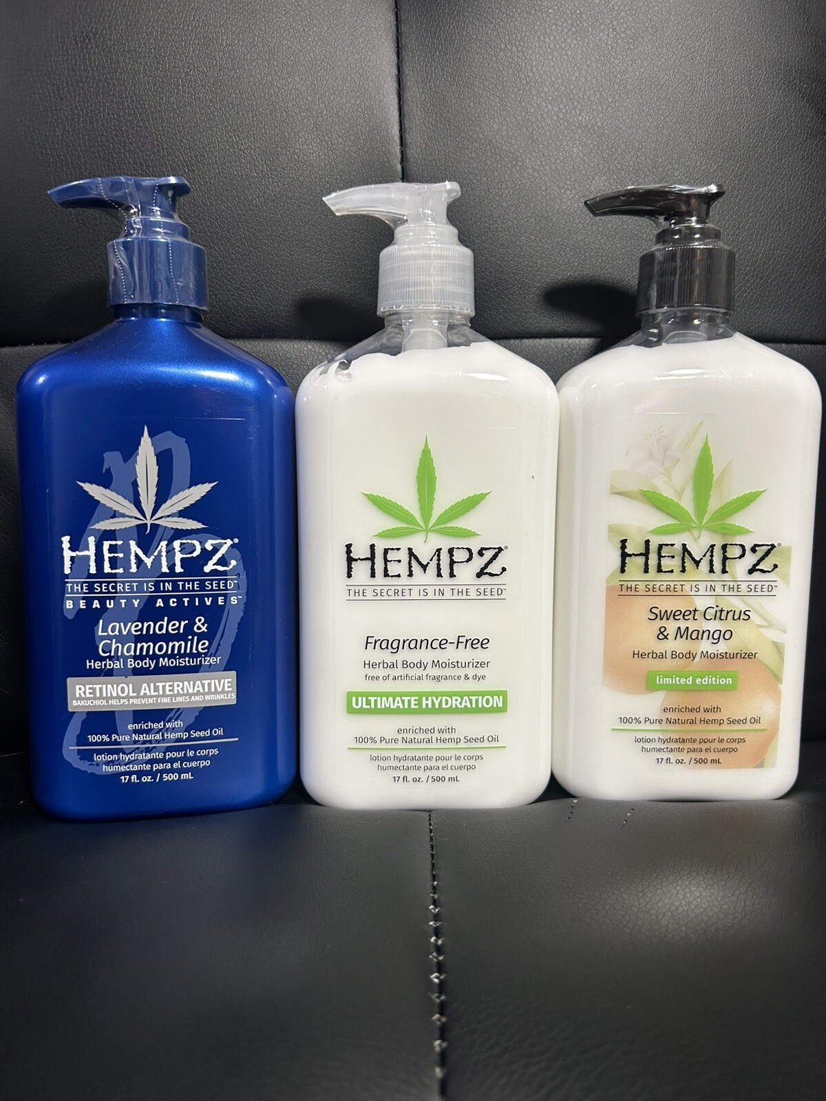 (3) Hempz Herbal Body Lotions Multiple Scents 17 oz Each Limited Edition