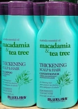 Luxliss Macadamia & Tea Tree Thickening Scalp and Hair Shampoo,Conditioner Combo