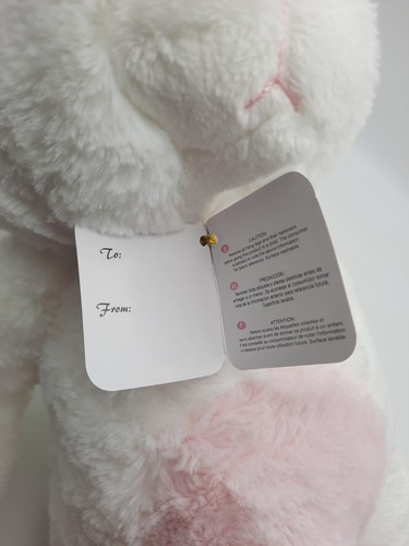 Aurora Baby Hase Kaninchen Quiz 12" genähte Augen weiß Schlapp Neu mit Etikett 15" - Bild 11 von 12