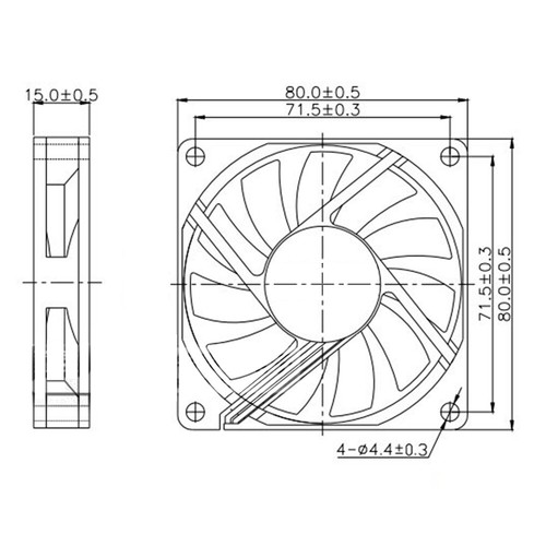 Kleiner Computerlüfter Dalap SAF 12V DC, 80x80x15 mm, 3200 U/min. (4973) - Bild 5 von 5