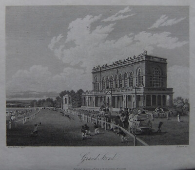 Fred Nash ''Grand Stand'' Doncaster, Yorkshire alter Stich von Birrel 1804 