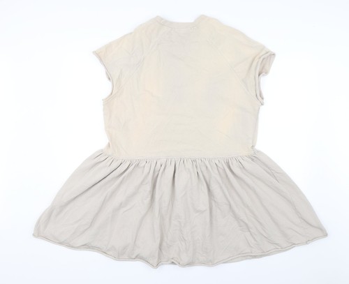 Womens Beige Cotton Blend Jumper Dress Size 14 - 第 2/12 張圖片