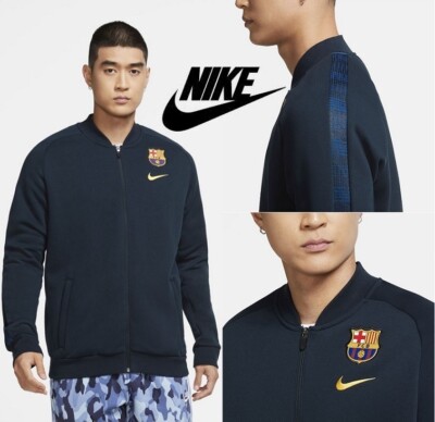 NIKE FCB BARCELONA ZIP UP TRACK JACKET RARE CI9528-475 NAVY SIZE