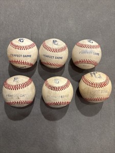 6 Perfect Game AD Starr Baseballs Used Tournament Balls Fair To Good Condition