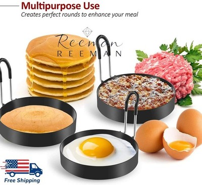Eggs Rings Stainless Steel Egg Cooking Rings, 2 Pancake Molds for Eggs & Pancake