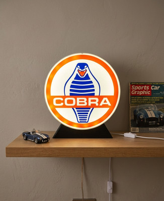 Leuchtkobra Schild - 3D Druck LED USB - Deko Schreibtisch Garage Sockel 22cm