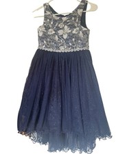 American Princess Girl's Dress Size 12 Navy Blue Pre Owned Excellent L103