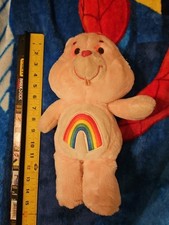 Care Bear Cheer Bear Plush Pink Rainbow 13" Original Vintage Kenner 1983