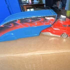 Hot Wheels Vintage Red and Blue Truck with Trailer Diecast Toy Vehicle
