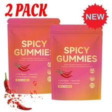 2X Spicy Cubes Hot Peach Gummies With Chili Pepper, Maca Root And MuiraPuama NEW