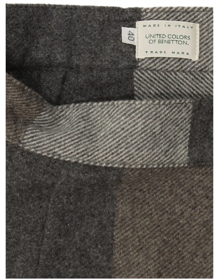 Maxi falda envolvente BENETTON para mujer IT 40 pequeña W26 lana a cuadros multicolor DK07 Foto 3 de 3