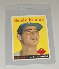 1958 TOPPS BASEBALL #187 SANDY KOUFAX LOS ANGELES DODGERS MCCANNENTERPRISES