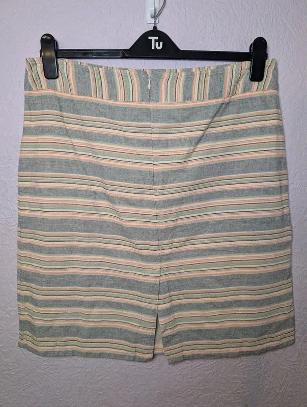 FatFace Striped A Line Skirt UK 16 Multicolour Cotton image 3