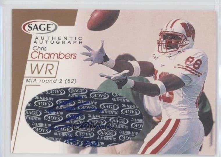 2001 SAGE Bronze 405/650 Chris Chambers #A11 Rookie Auto RC 2u3