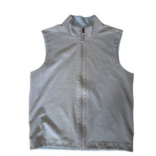 Kenneth Cole Men's Full-Zip Sleeveless Vest Beige Cotton Blend M NWOT.