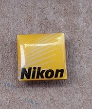 Vintage Nikon Enamel Lapel Pin Camera Gold Tone Advertising