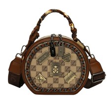 Vintage Women's Bag,Round Crossbody Bag, Shoulder Crossbody Circle Tote Bag, ...