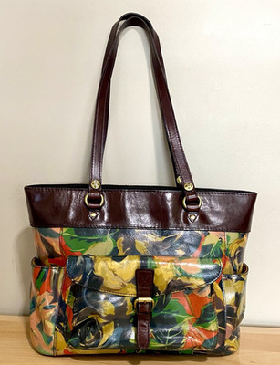 Patricia Nash Bolsena Winter Bloom Tote Handbag Shoulder Bag Top Zip Brown