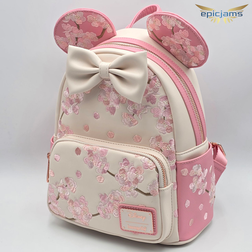 Mini sac à dos rose Loungefly Disney Minnie Mouse fleurs de cerisier neuf - Photo 3/7